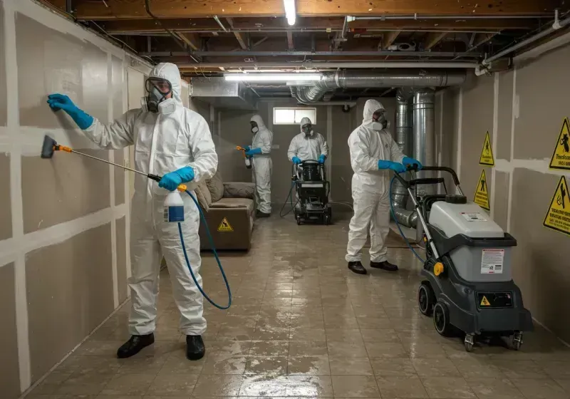 Basement Moisture Removal and Structural Drying process in Mercer County, NJ